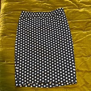Polka dot skirt.